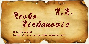 Neško Mirkanović vizit kartica